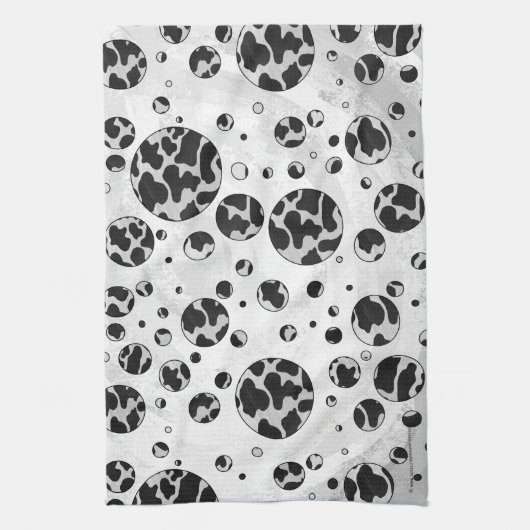Linge De Cuisine Polka Dot Vache noir et blanc (Vertical)