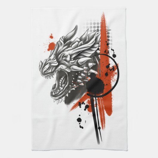 Linge De Cuisine Polka Dragon Face Trash (Vertical)