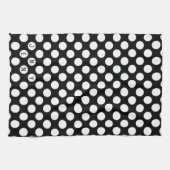 Linge De Cuisine Polkadot blanc sur Arrière - plan noir (Horizontal)