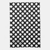 Linge De Cuisine Polkadot blanc sur Arrière - plan noir (Vertical)