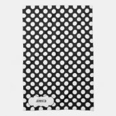 Linge De Cuisine Polkadot blanc sur Arrière - plan noir 2 (Vertical)