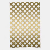 Linge De Cuisine Polkadot blanc sur Arrière - plan or (Vertical)