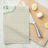 Linge De Cuisine Polkadot Motif-Monogramme (Quart Plié)