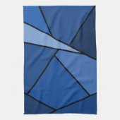 Linge De Cuisine Polygones bleus abstraits (Vertical)