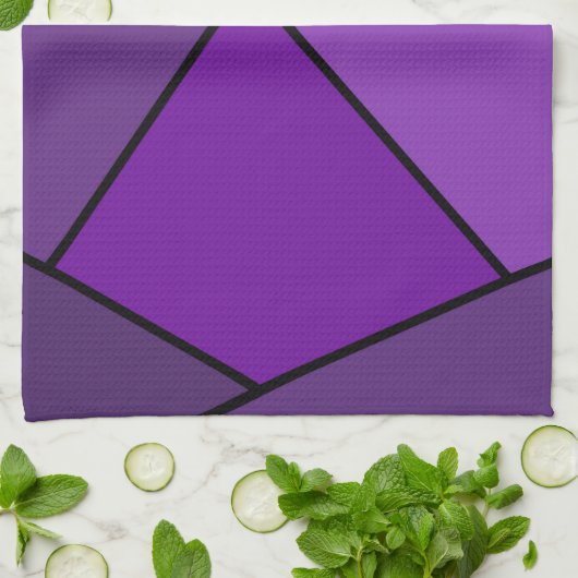 Linge De Cuisine Polygones violets abstraits (Plié)