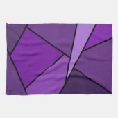 Linge De Cuisine Polygones violets abstraits (Horizontal)