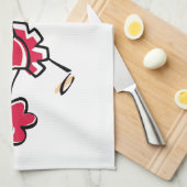 Linge De Cuisine Pom-pom girl rouge Crimson (Quart Plié)