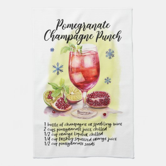 Linge De Cuisine Pomegranate Champagne Punch Recette vacances (Vertical)