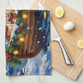 Linge De Cuisine Pomeranian Christmas Boat Holiday (Quart Plié)