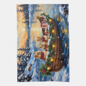 Linge De Cuisine Pomeranian Christmas Boat Holiday (Vertical)