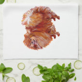 Linge De Cuisine Pomeranian Rouge (Plié)
