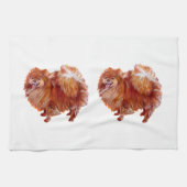 Linge De Cuisine Pomeranian Rouge (Horizontal)