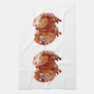 Linge De Cuisine Pomeranian Rouge