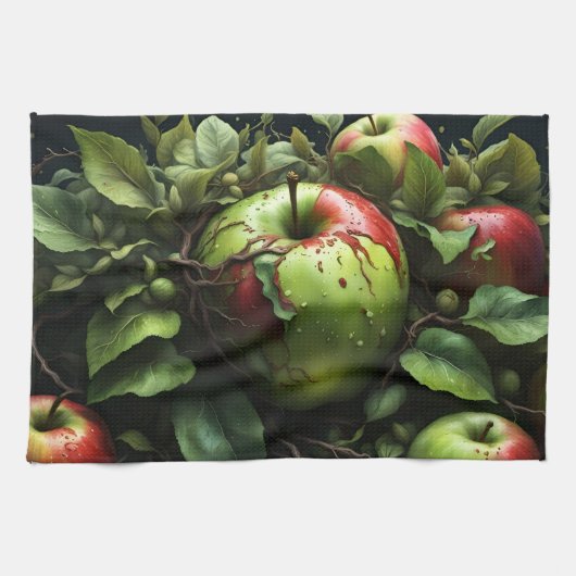 Linge De Cuisine pommes dans le jardin (Horizontal)