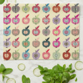 Linge De Cuisine Pommes mignonnes dans le rétro style (Plié)