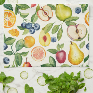 Linge De Cuisine Pommes Poires Myrtilles Oranges Citron Lime Fruits