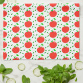 Linge De Cuisine Pommes rouges et feuilles vertes (Plié)