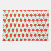 Linge De Cuisine Pommes rouges et feuilles vertes (Horizontal)