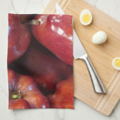 Linge De Cuisine Pommes rouges foncées (Quart Plié)