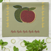 Linge De Cuisine Pommes texturées (sauge) (Plié)