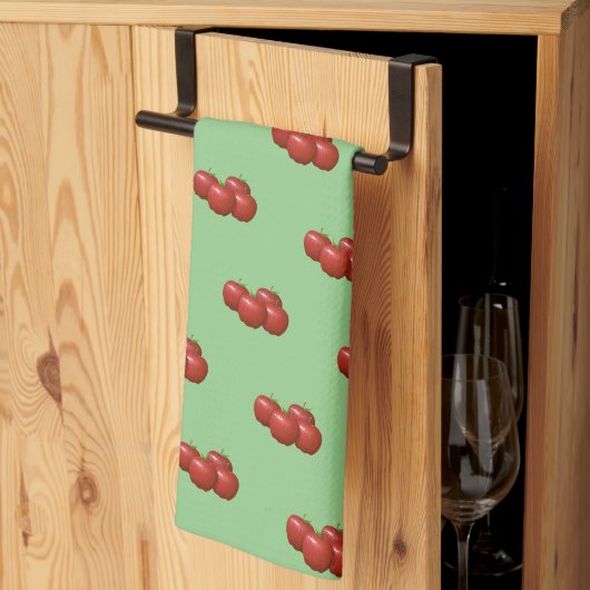 Linge De Cuisine Pommes Vertes Rouges Campagne (Pliage en tiers)