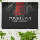 Linge De Cuisine Pompier NOM Caserne de pompiers Bouche d'incendie (Plié)