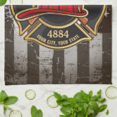 Linge De Cuisine Pompier NOM Pompier Pompier Département d'incendie (Plié)