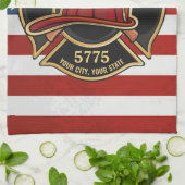 Linge De Cuisine Pompier Secourt incendie Département USA Drapeau p (Plié)