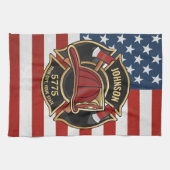 Linge De Cuisine Pompier Secourt incendie Département USA Drapeau p (Horizontal)