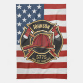 Linge De Cuisine Pompier Secourt incendie Département USA Drapeau p (Vertical)