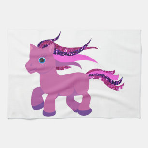 Linge De Cuisine poney pourpre kawaii