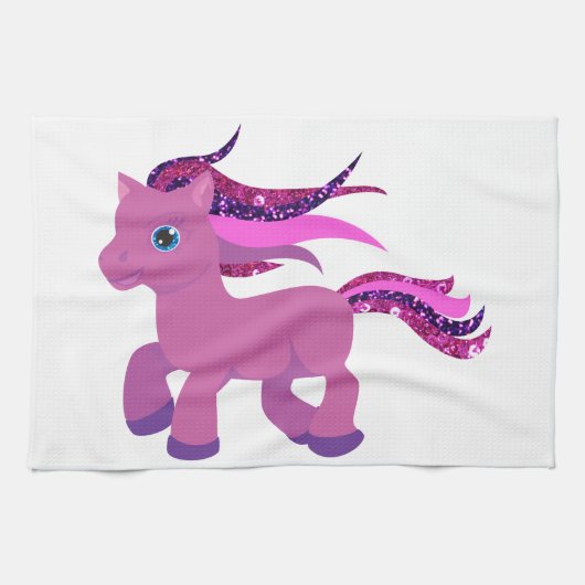 Linge De Cuisine poney pourpre kawaii (Horizontal)