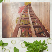 Linge De Cuisine Pont rustique en bois dans le pays (Plié)