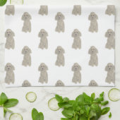 Linge De Cuisine Poodle (Argent Gris) (Plié)