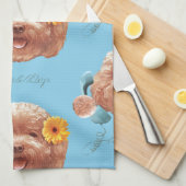 Linge De Cuisine Poodle de jouet avec Fleur et Illustration télépho (Quart Plié)