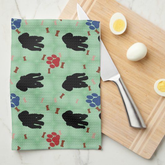 Linge De Cuisine Poodle d'ombre (Quart Plié)