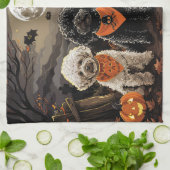 Linge De Cuisine Poodle Halloween Épouvantable (Plié)