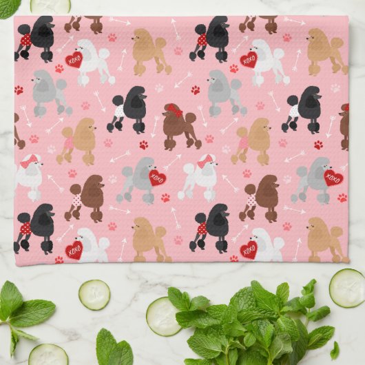 Linge De Cuisine Poodle Valentine Pattern (Plié)