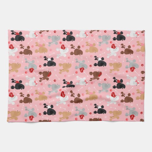 Linge De Cuisine Poodle Valentine Pattern (Horizontal)