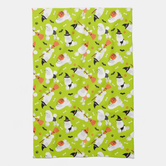 Linge De Cuisine Poodles d'Halloween (Vertical)