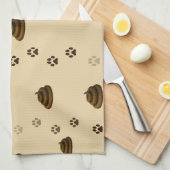 Linge De Cuisine Poop & Empreintes de pattes Cute Messy Pets Amoure (Quart Plié)