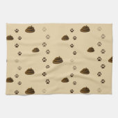 Linge De Cuisine Poop & Empreintes de pattes Cute Messy Pets Amoure (Horizontal)