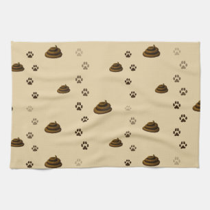 Linge De Cuisine Poop & Empreintes de pattes Cute Messy Pets Amoure