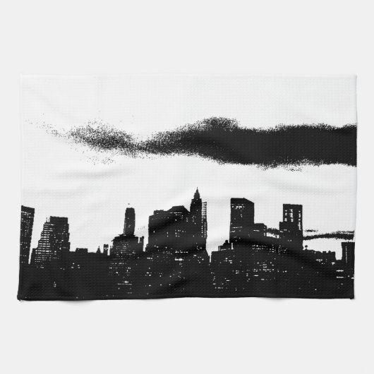 Linge De Cuisine Pop Art Black White New York City (Horizontal)