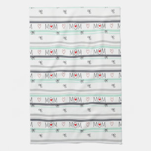 Linge De Cuisine Pop Art MEILLEURE MAMAN Rayure – Amour Rétro Audac