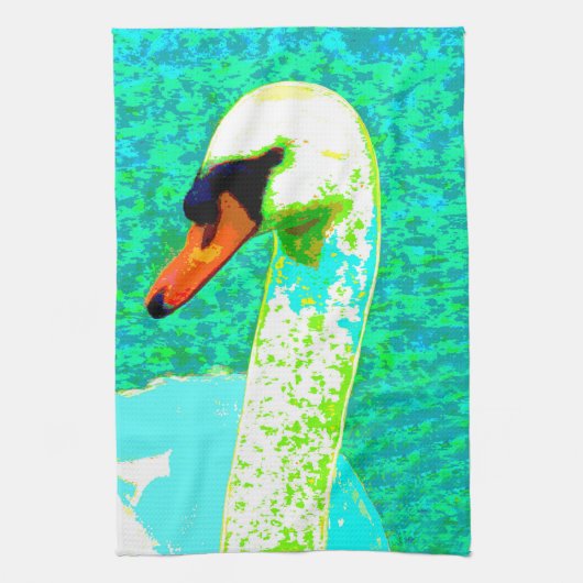Linge De Cuisine Pop Art White Swan Head (Vertical)