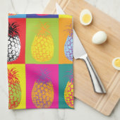 Linge De Cuisine Pop d'ananas rétro Bright Bold Cuisine Imprimer (Quart Plié)