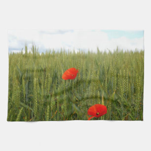 Linge De Cuisine Poppies à Wheat Field Tea Towel
