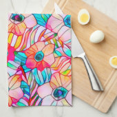 Linge De Cuisine Poppies et Fronds de palme (Quart Plié)