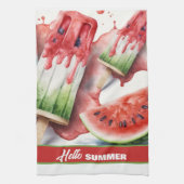 Linge De Cuisine Popsicles et Pastèque, BONJOUR L'ÉTÉ (Vertical)